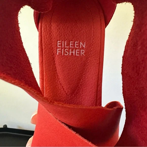 Eileen Fisher Sport Tumbled Nubuck Sneaker Sandal NEW Size 7 Red - Picture 9 of 12